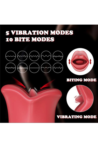 Ember Licking & Vibrating Mouth Shape Massager - Klitoris-Stimulator 2