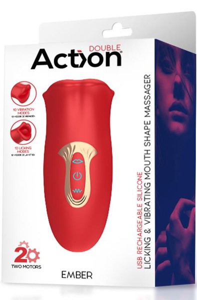 Ember Licking & Vibrating Mouth Shape Massager - Klitoris-Stimulator 4