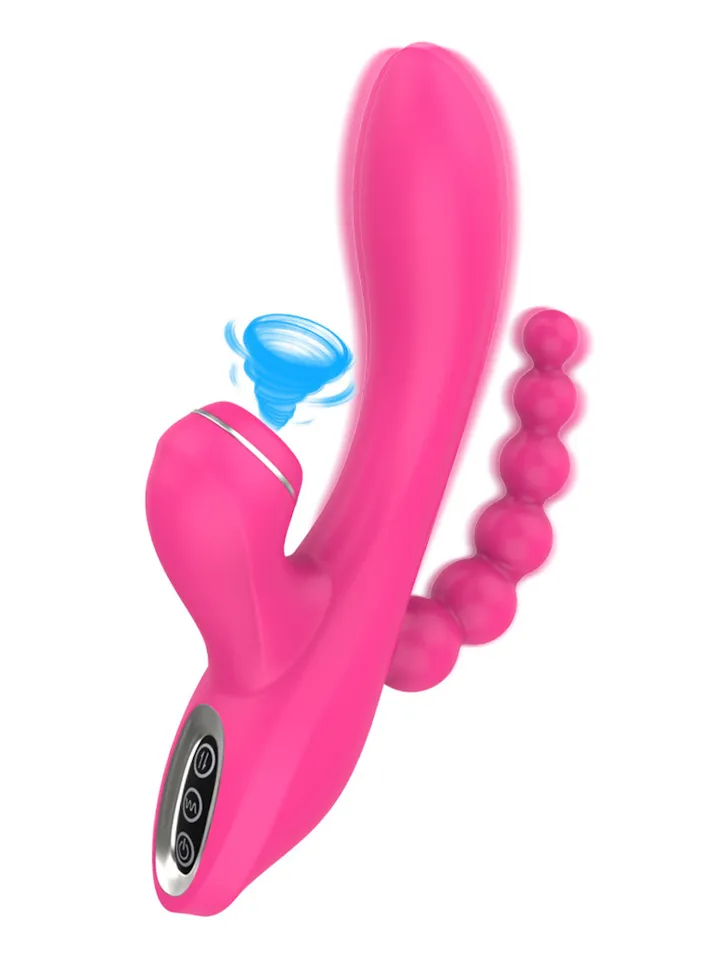 Erospace G-spot Vibrator With Sucking & Anal Beads - Rabbit vibrator 1 [full]