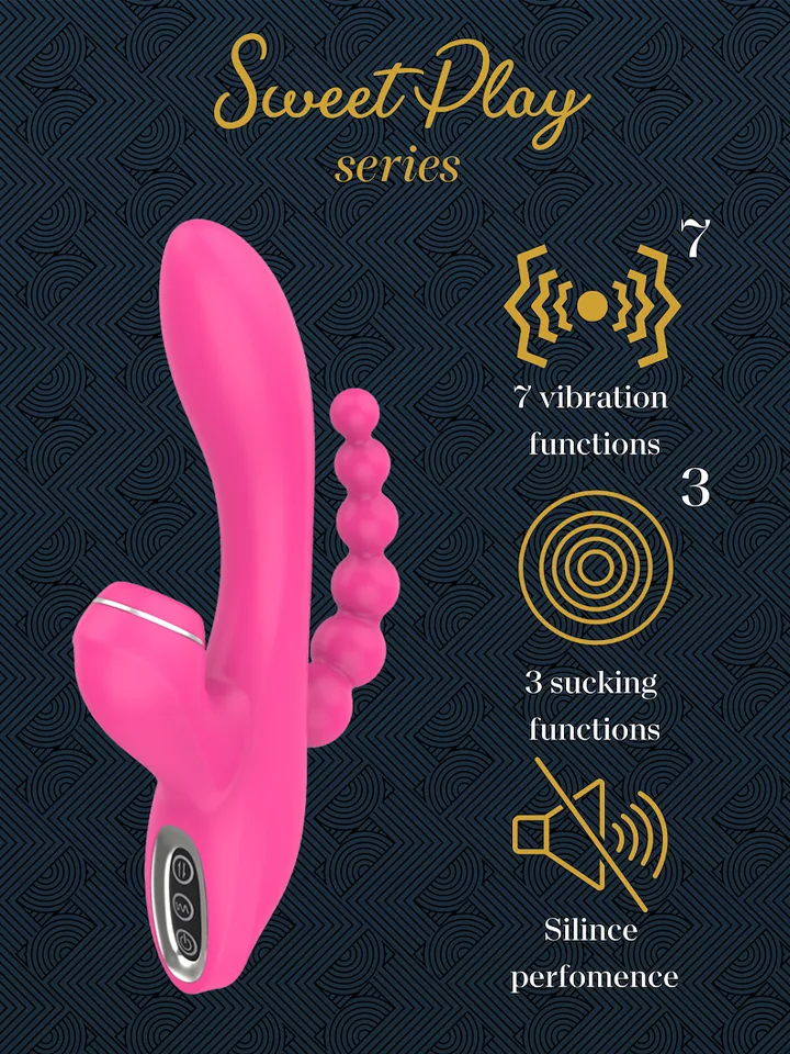 Erospace G-spot Vibrator With Sucking & Anal Beads - Rabbit vibrator 2 [full]