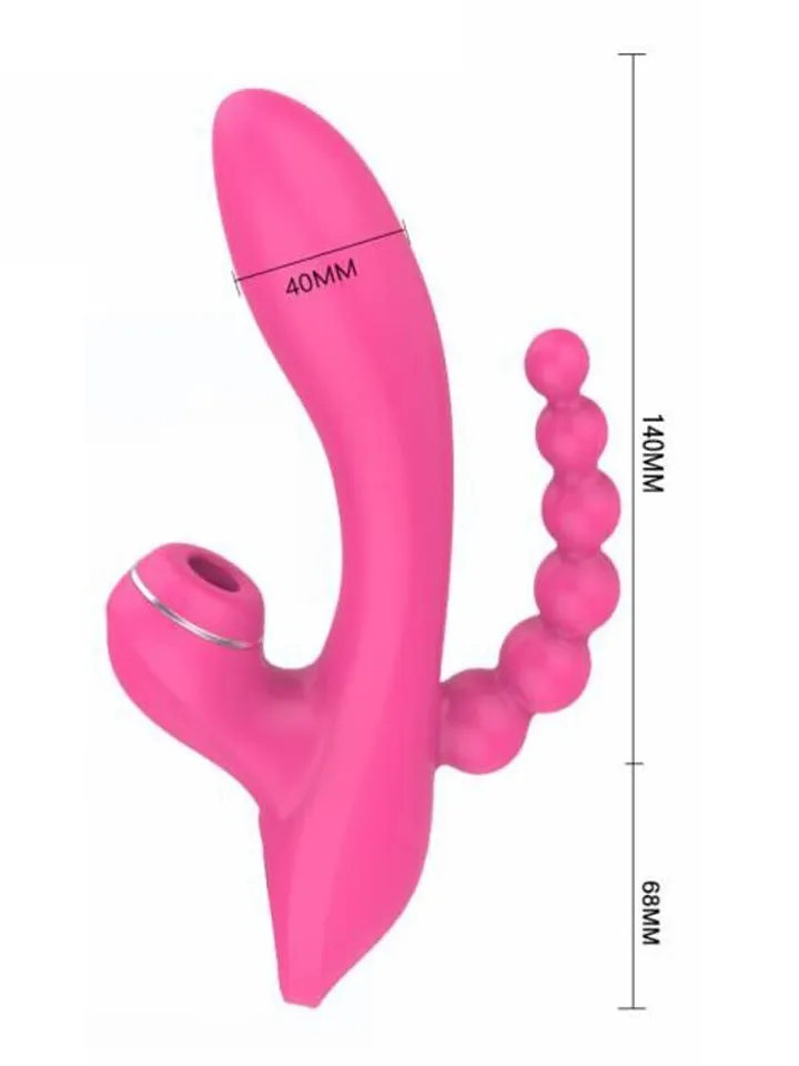 Erospace G-spot Vibrator With Sucking & Anal Beads - Rabbit vibrator 4 [full]