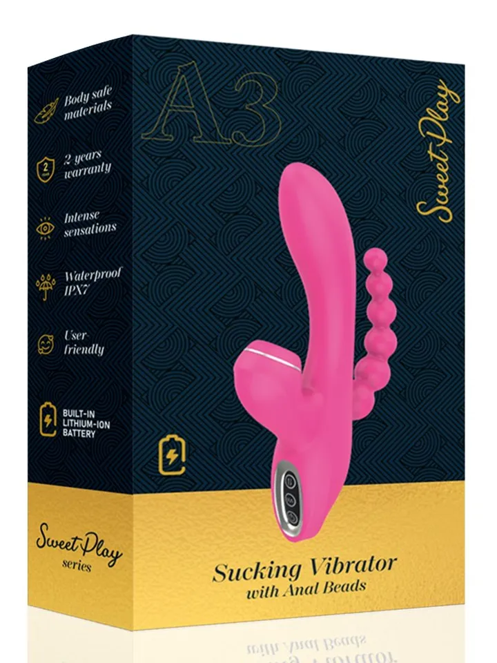 Erospace G-spot Vibrator With Sucking & Anal Beads - Rabbit vibrator 6 [full]
