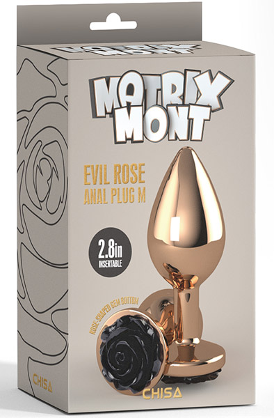 Evil Rose Anal Plug Medium Rose Gold/Black - Analplug aus Metall 3