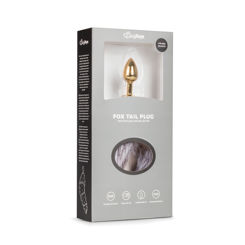 Fox Tail Plug No. 5 Gold - Animal tail anal plug 5
