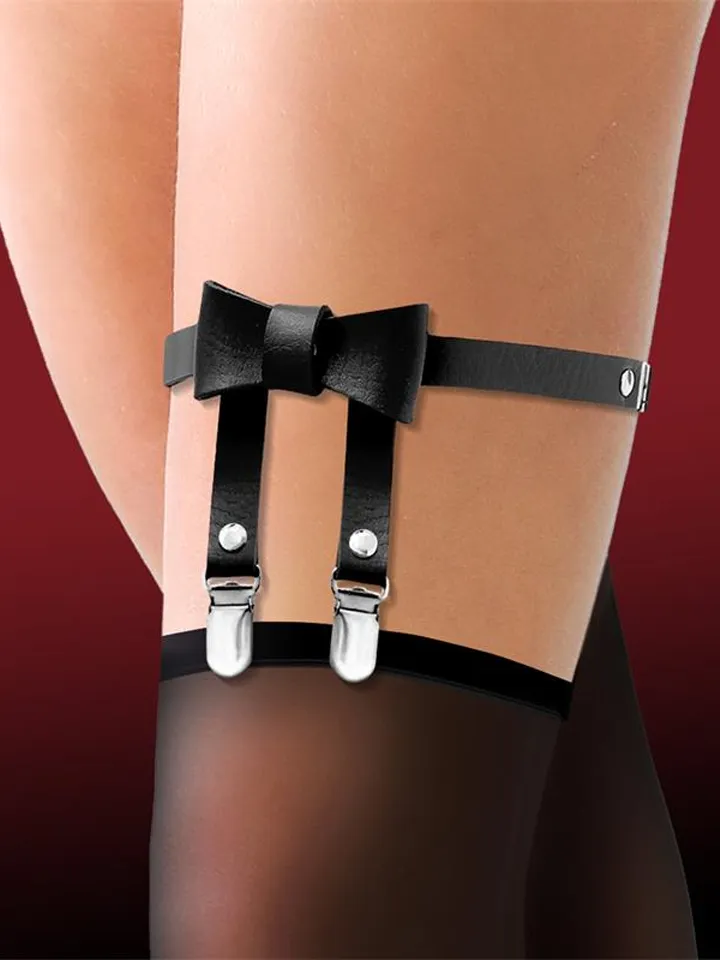 Garter With Bow Tie Vegan Leather - Garter belt holder 1 [full]