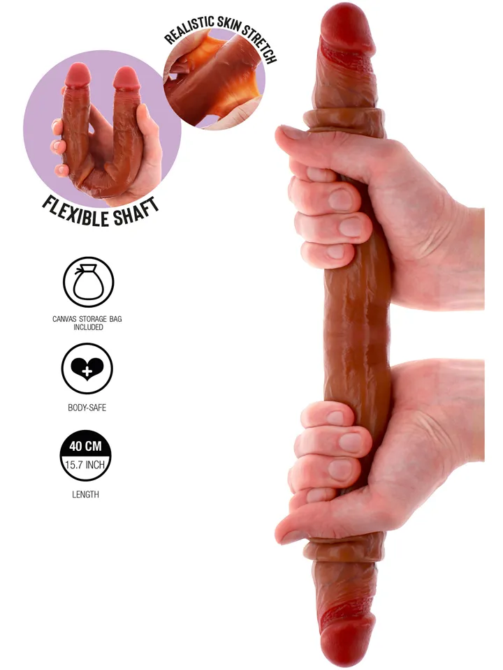 Get Real Silicone Foreskin Double Dong 40 cm - Dual dildo 2