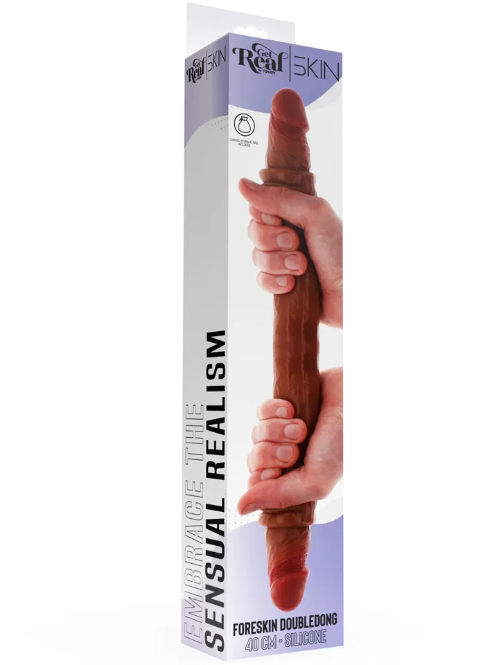 Get Real Silicone Foreskin Double Dong 40 cm - Dual dildo 4