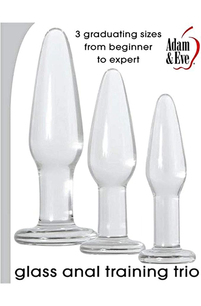 Glass Anal Training Trio 3 Clear Butt Plugs - Anal plug set 2