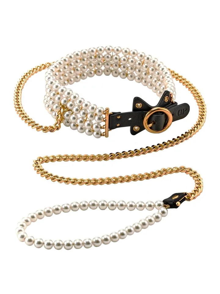 Guilty Pleasure Luminious Pearl Leash & Collar - Collar & leash 1 [full]