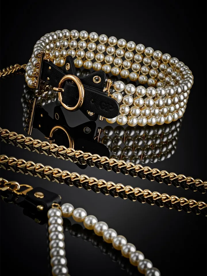 Guilty Pleasure Luminious Pearl Leash & Collar - Collar & leash 3 [full]