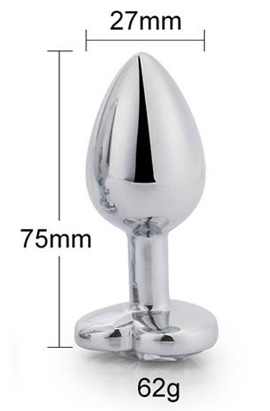 Heart Shaped Butt Plug Purple Small - Anal plug metal 2