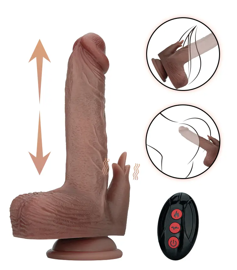 Heated Thrusting & Rotating Dildo With Clitoral Stimulation - Vibrating dildo 2 [full]
