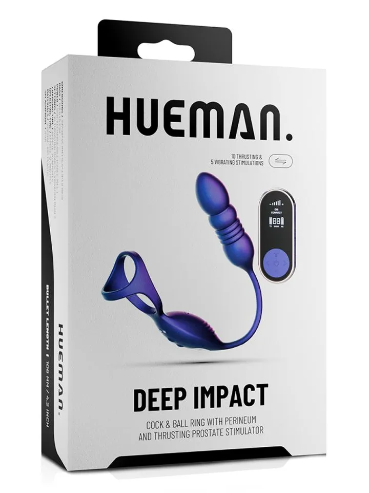 Hueman Deep Impact Cock & Ball Ring - Prostate vibrator with penis ring 5 [full]