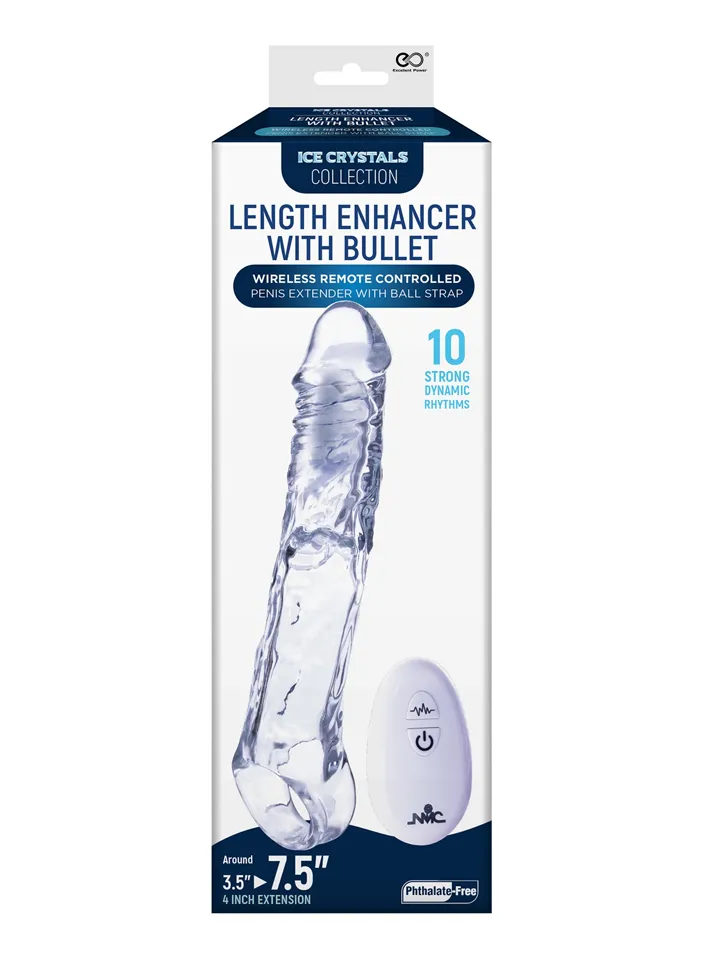 Ice Crystals Length Enhancer With Bullet - Vibrating penis extender 3 [full]