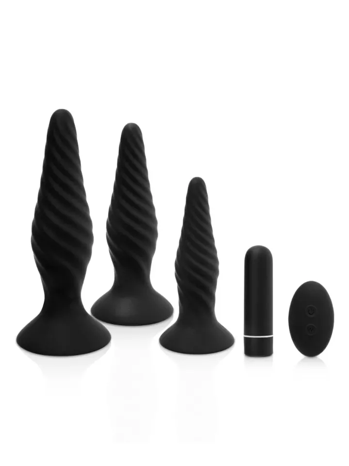 Idris Vibrating Anal Plug Set - Anal toys in a set 4 [full]