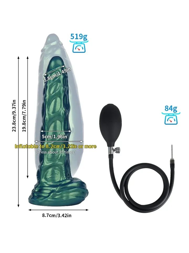 Inflatable Monster Dildo Green 24 cm - Inflatable dildo 2 [full]
