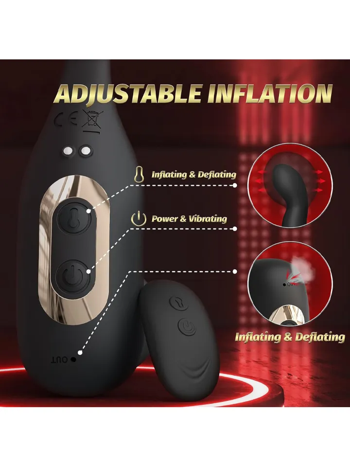Inflatable Vibrating Prostate Massager - Prostate vibrator with penis ring 3 [full]