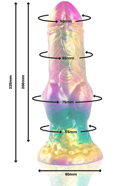 Iris Dildo With Rainbow Testicles Of Pleasure 22,5 cm - Monster dildo 3