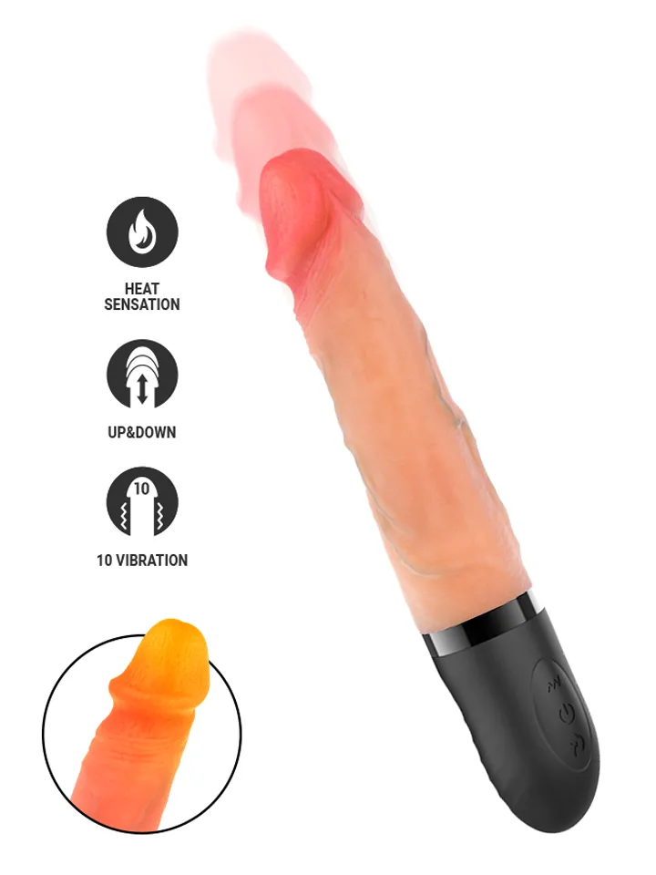 Jean Up & Down Vibrator With Heat Effect 24 cm - Vibrating dildo 1 [full]