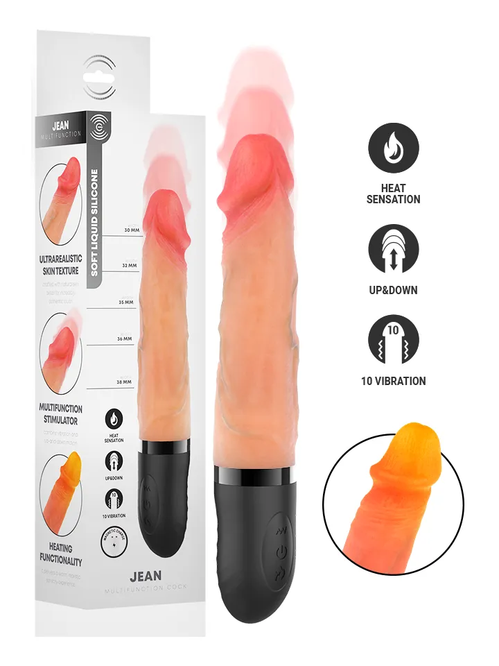 Jean Up & Down Vibrator With Heat Effect 24 cm - Vibrating dildo 6 [full]