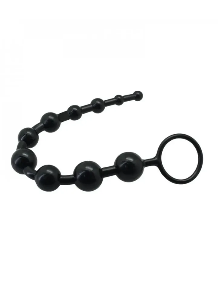 Jelly Long Anal Beads Black 31 cm - Anal beads 1 [full]