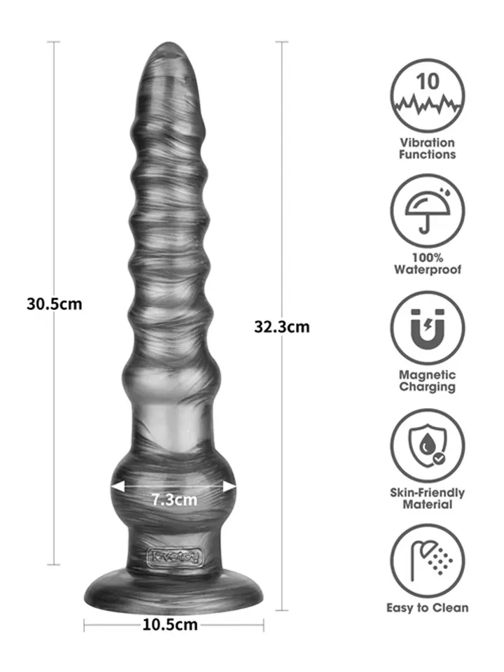 King Sized Vibrating Vibrax Slider 32,3 cm - Vibrating anal dildo 3 [full]
