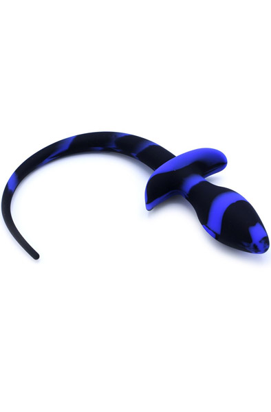 Kiotos Anal Plug Dog Tail Black/Blue - Animal tail anal plug 2