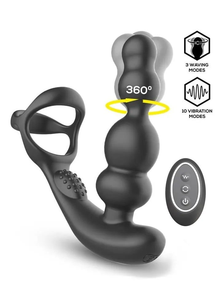 Klark Waving & Vibrating Plug With Remote - Prostate vibrator with penis ring 1 [full]