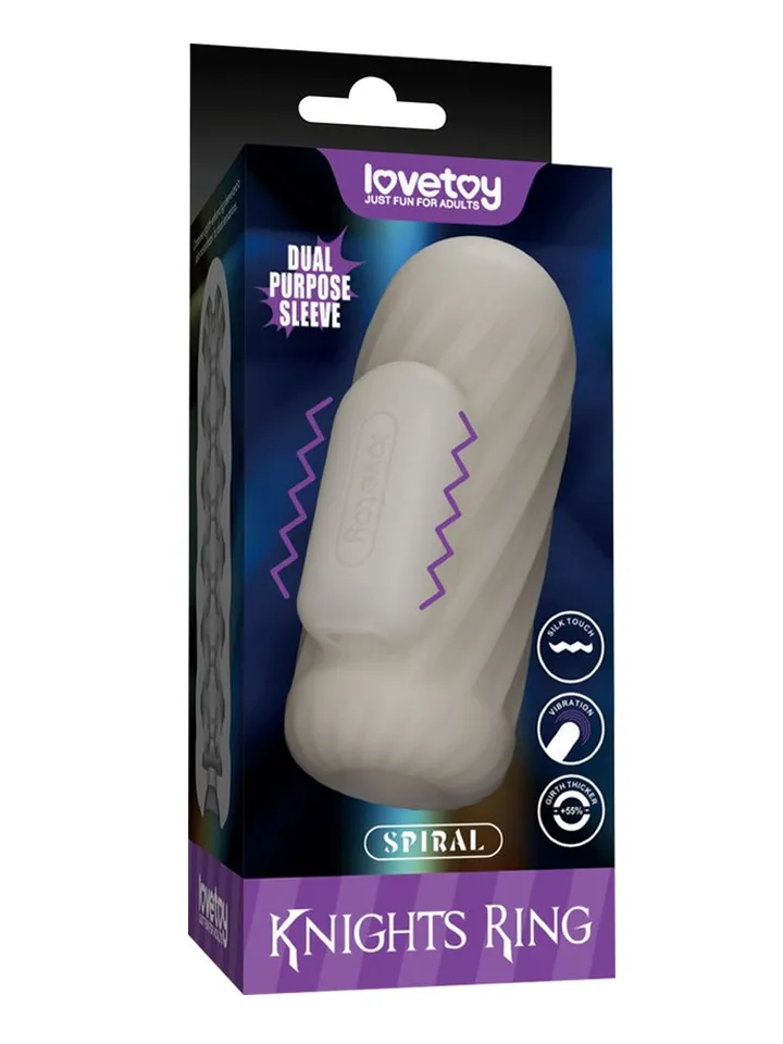 Knights Ring Vibrating Dual Purpose Sleeve-Spiral - Vibrating penis extender 1 [full]