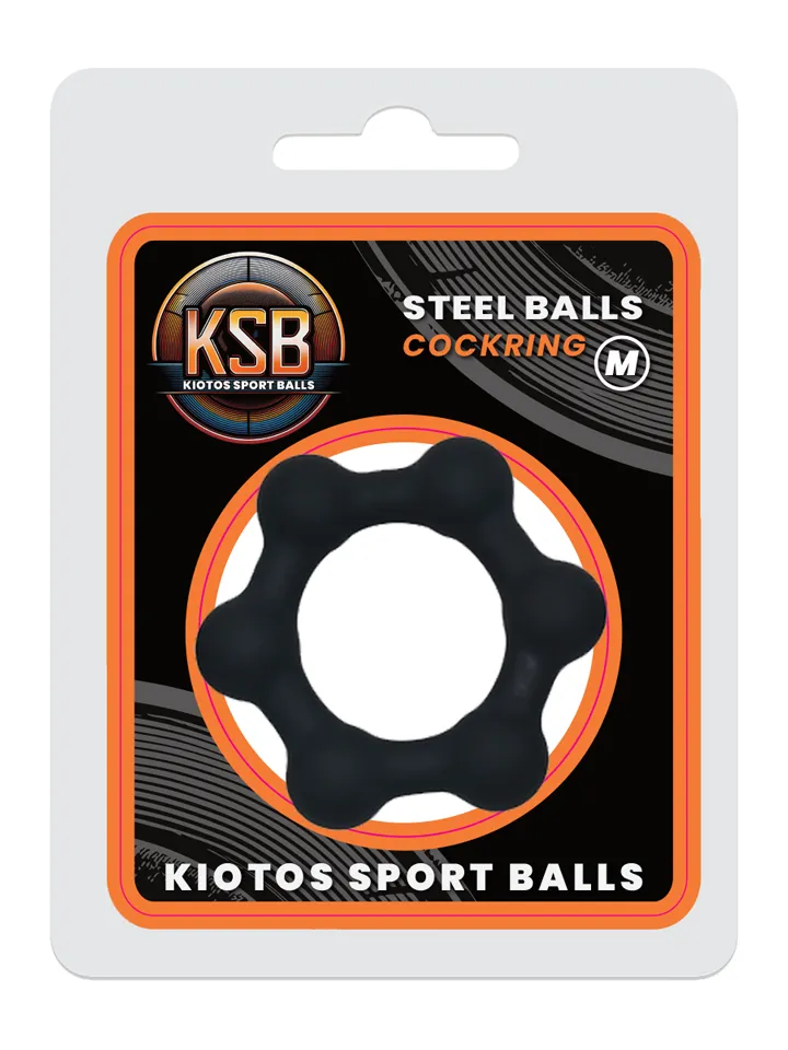 KSB Silicone Cockring With 6 Steel Balls Medium - Penis rings 1 [full]