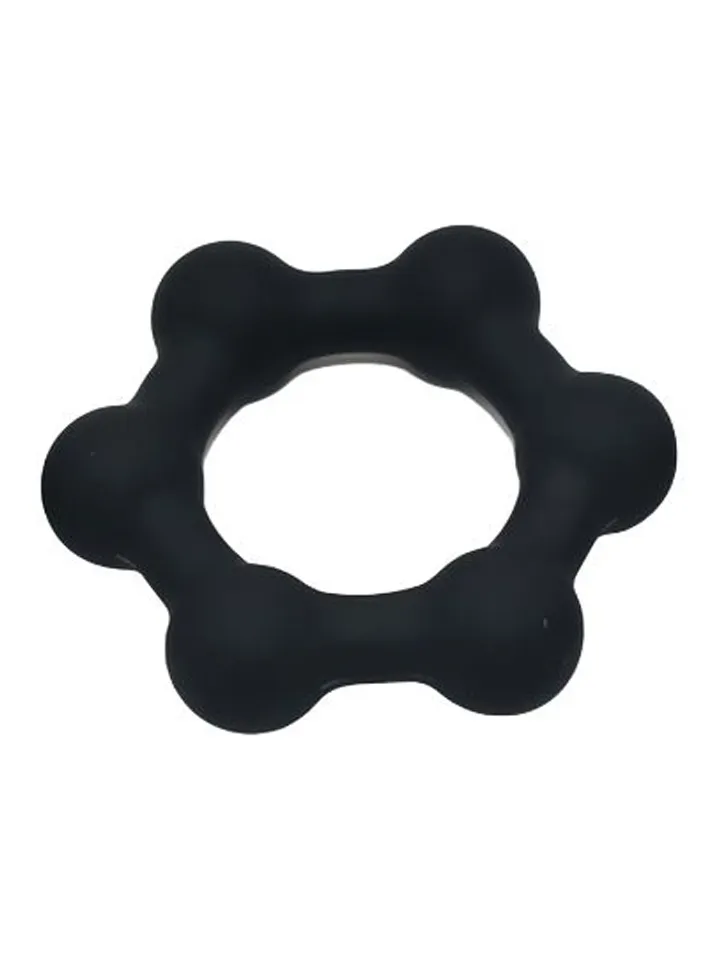 KSB Silicone Cockring With 6 Steel Balls Medium - Penis rings 2 [full]