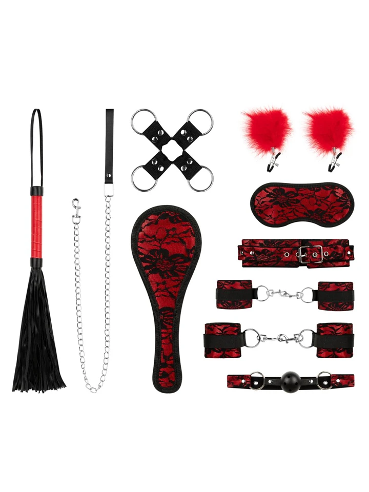 Lace & Leather Look 8-pcs Bondage Set - Bondage kit 2 [full]