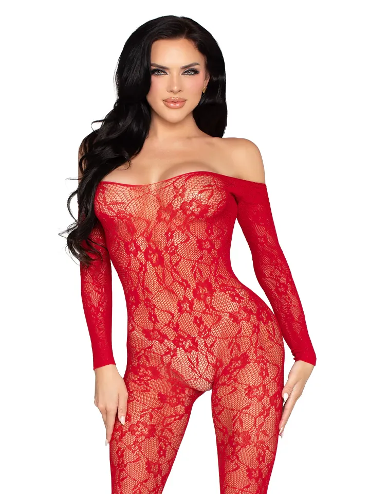Lace Lingerie Bodystocking Red - Bodystocking 1 [full]