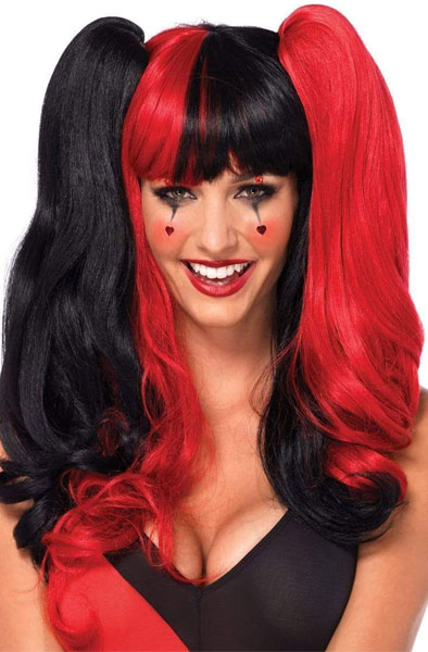 Leg Avenue Harlequin Wig Black/Red - Wig 1