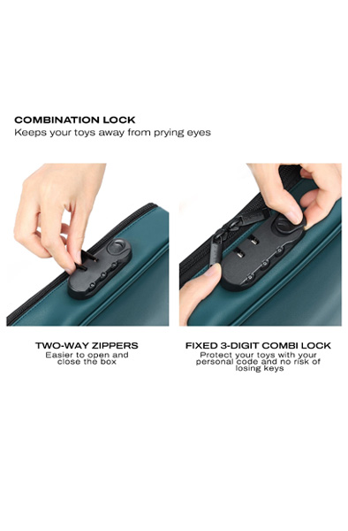 Lockable Discreet Box Luxury Green - Storage of sex toys 5