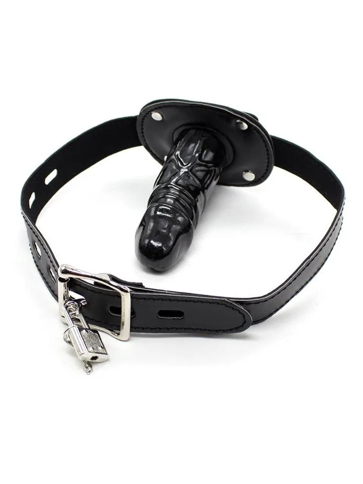 Locking Long Penis Gag 10 cm - Gag ball with dildo 1 [full]