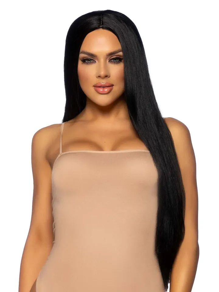 Long Straight Center Part Wig Black - Wig 1 [full]