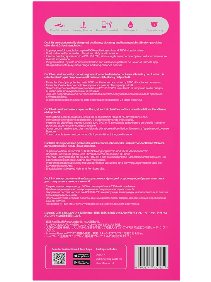 Lovense Osci 3 Heating Rabbit - App-controlled rabbitvibrator 5