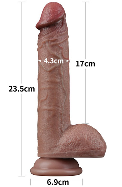 Lovetoy Dual Layered Silicone Dildo 23,5 cm - Lifelike dildo 2