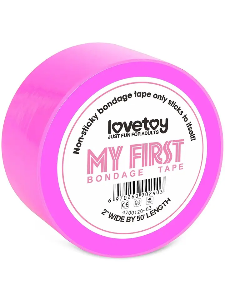 Lovetoy Non-Sticky Bondage Tape Neon Pink 15m - Bondage tape 1
