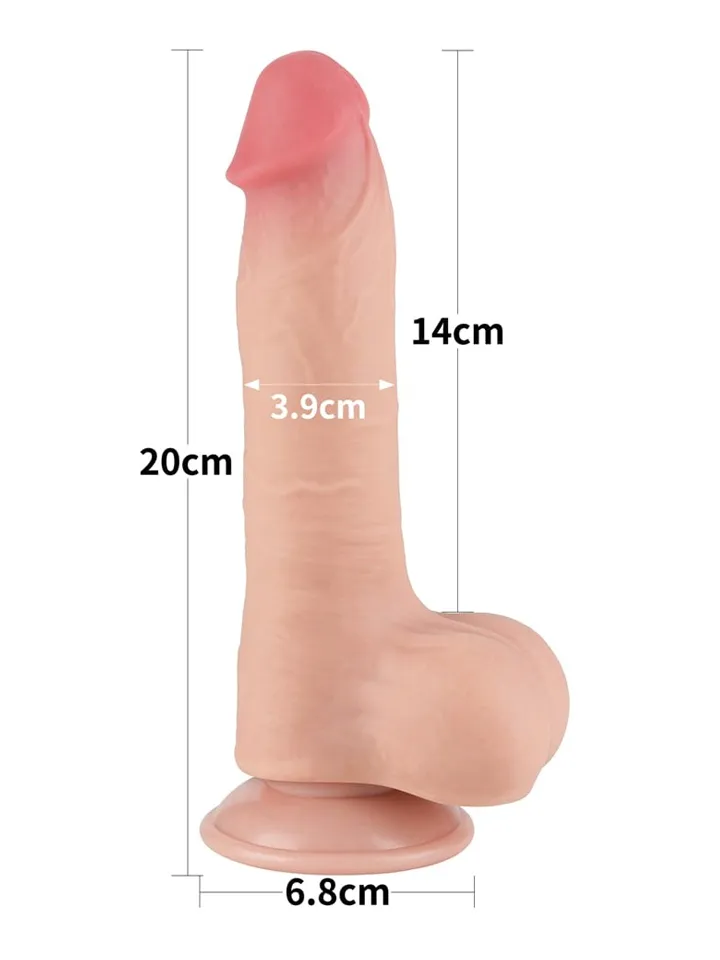 Lovetoy Sliding Skin Dual Layer Dildo 20 cm - Lifelike dildo 2 [full]