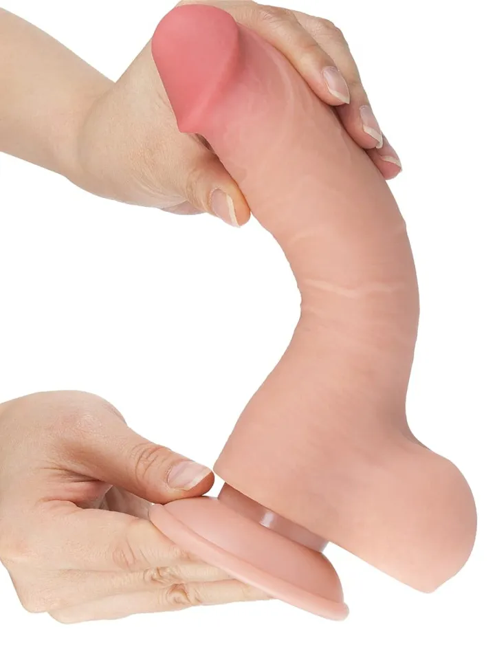Lovetoy Sliding Skin Dual Layer Dildo 20 cm - Lifelike dildo 4 [full]