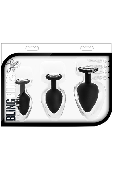 Luxe Bling Plugs Training Kit White Gems - Anal plug set 3