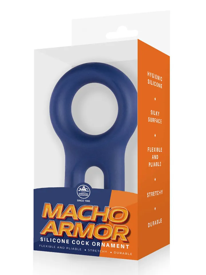 Macho Armor Silicone Cock & Ball Ring Blue - Penis & scrotum rings 2 [full]