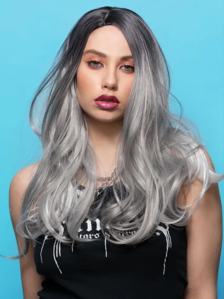 Manic Panic She Wolf Long Ombre Grey Wig - Wig 1 [full]