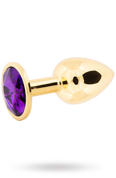 Metal Butt Plug Gold/Purple Small - Anal plug metal 2