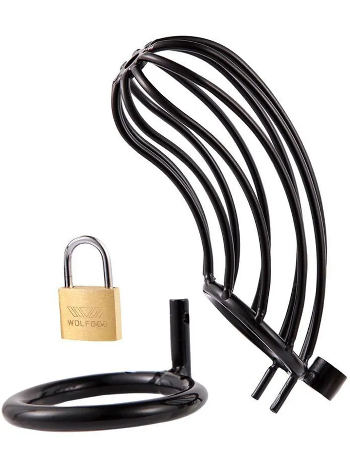 Metal Chastity Cage Grid Black 50 mm - Chastity cage 1