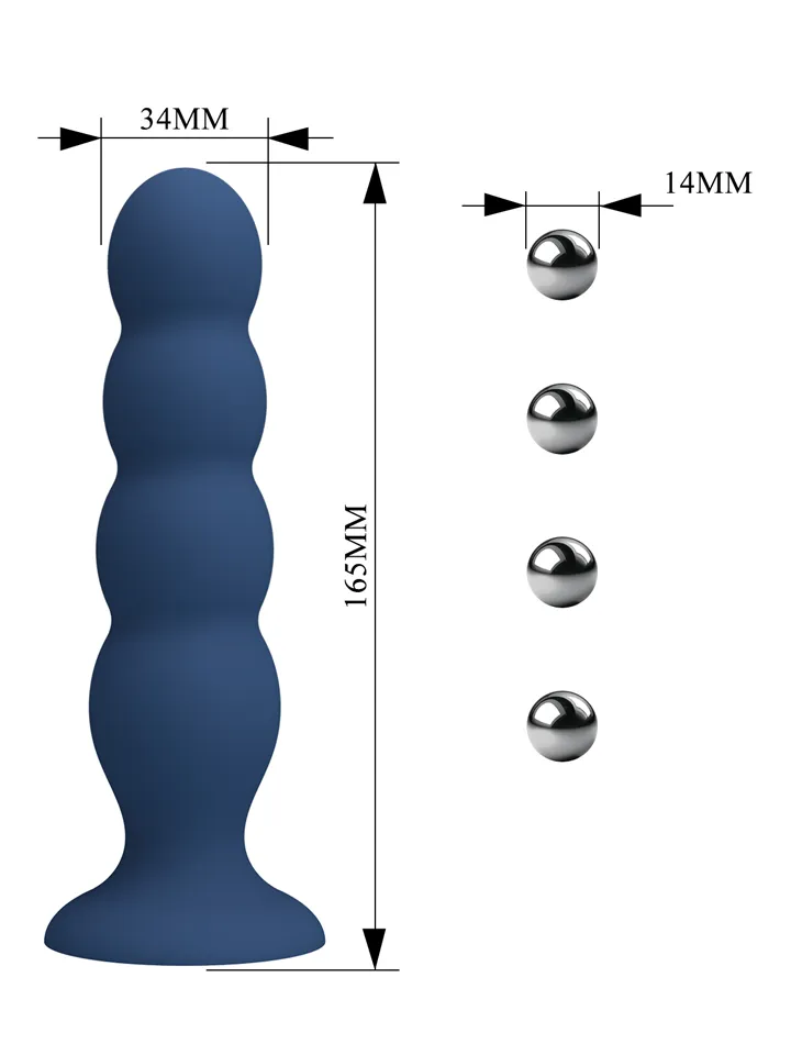 Metal & Silicone Anal Plug With 4 Metal Balls - Anal beads 2 [full]