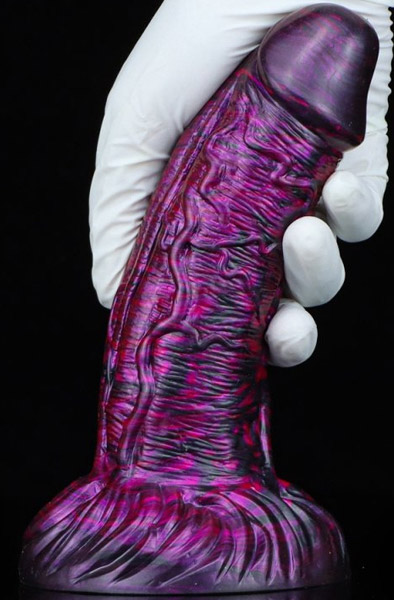 Metallic Fantasy Dildo Gentax Purple/Black 18,5 cm - Drachen-Dildo 3