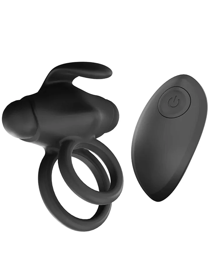 Mr & Mrs Vibe Ring Black - Vibrating cock ring 1